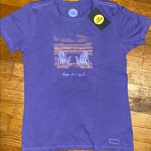 Life Is Good Classic Fit Purple Tee Size Small